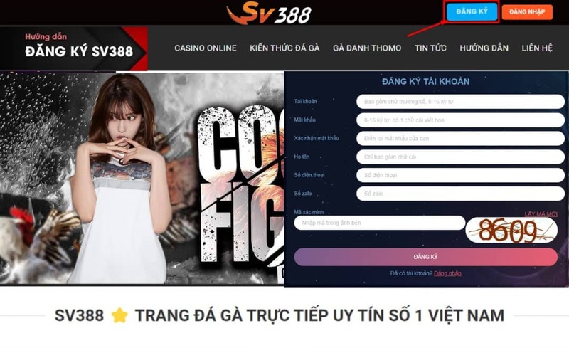 Cung cấp đầy đủ các thông tin khi đăng ký tài khoản để chơi cá cược đá gà SV388